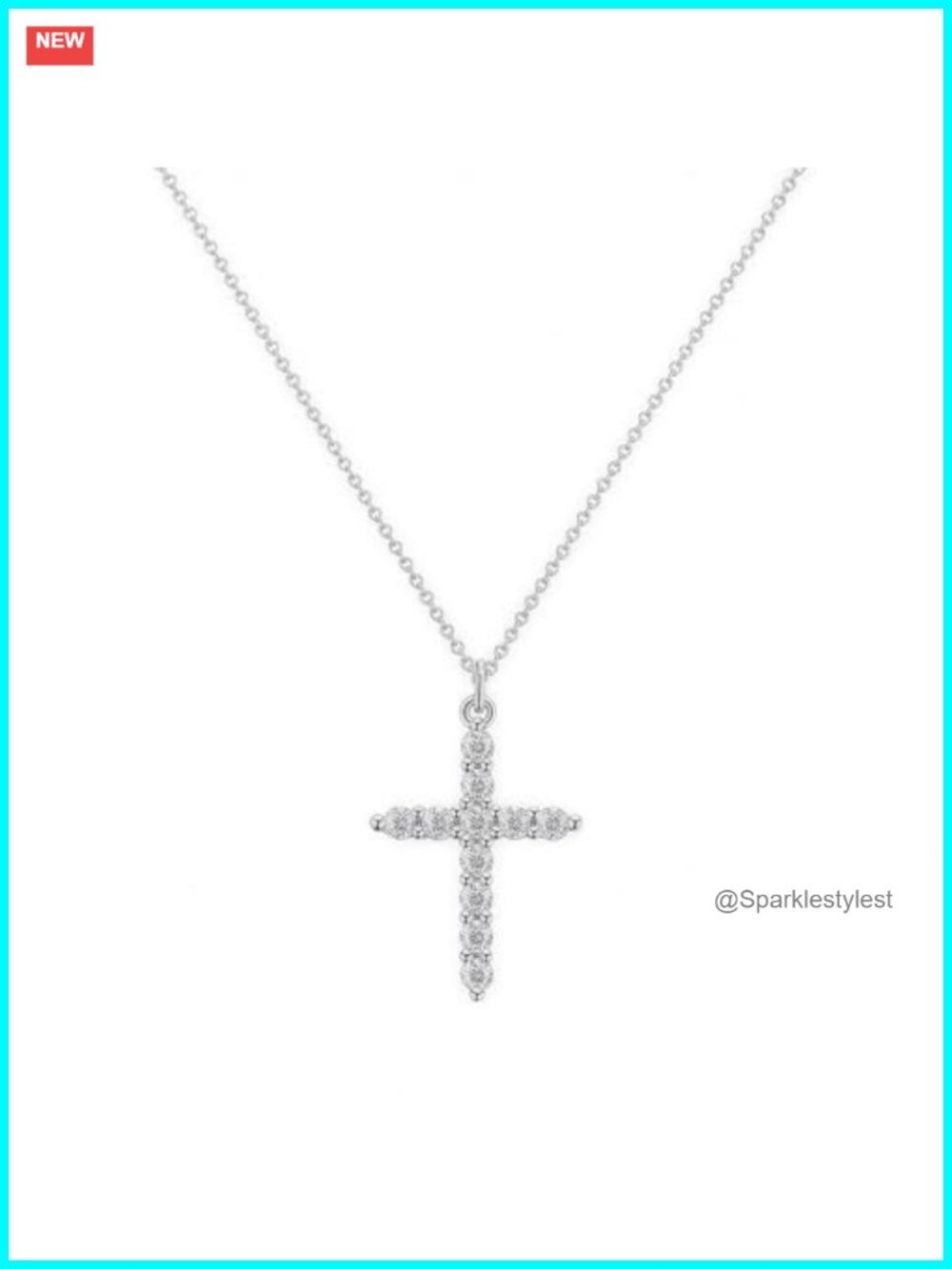 925 Sterling Silver Diamond Cross Pendant Necklace Dainty Women's Jewelry